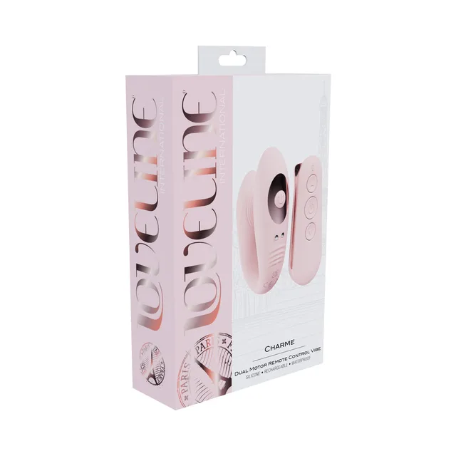 Pink Loveline Charme oval vibrator and remote in retail box