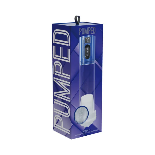Shots PUMPED HyperLift blue suction masturbator retail box
