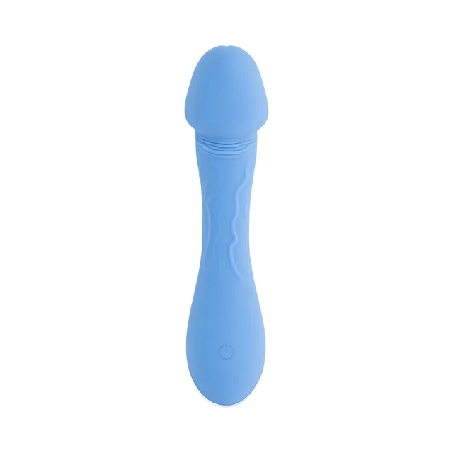 Front view of blue Selopa Dainty Dick with rounded head