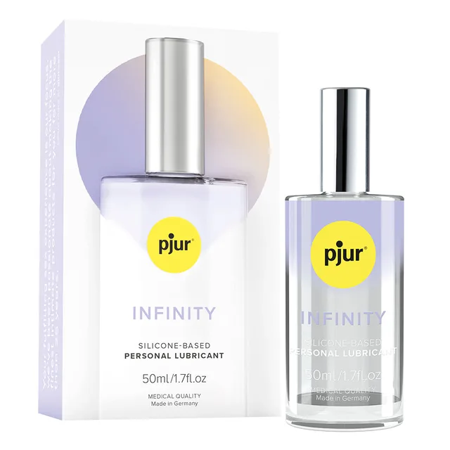 Pjur Infinity silicone lubricant bottle beside white box