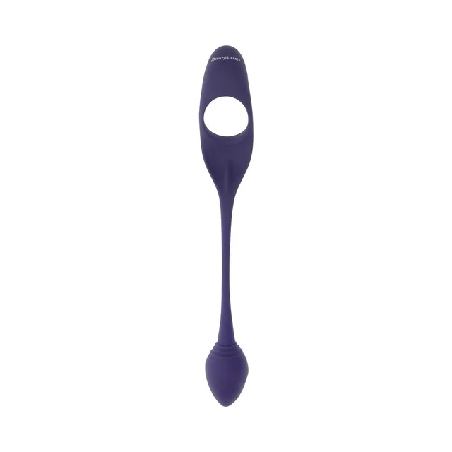 front view of purple Tip To Tail with oval ring and tapered plug