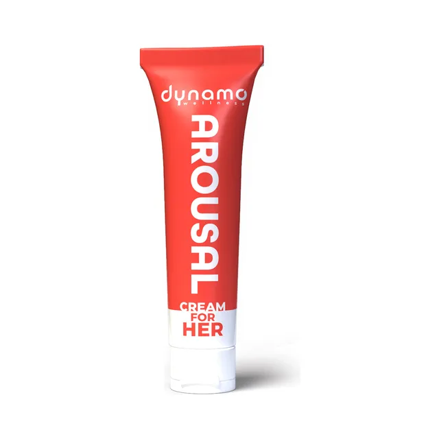 Single red-and-white Dynamo For Her cream tube