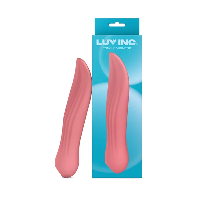 Luv Inc TV23 coral tongue vibrator beside retail box