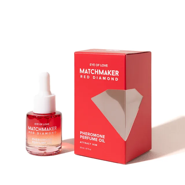 Eye of Love Matchmaker Red Diamond perfume oil dropper bottle with red carton