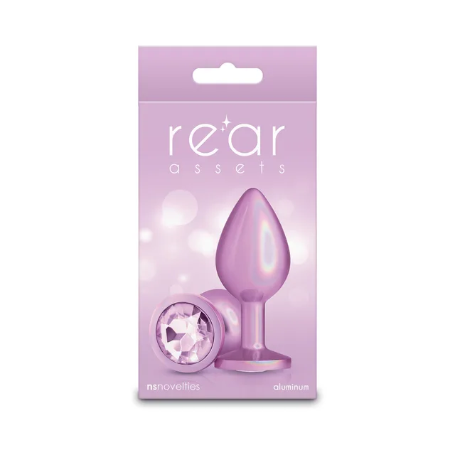 Medium iridescent-pink Rear Assets aluminum plug and faceted gem base