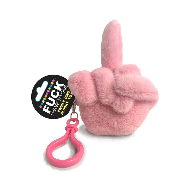 Pink Fucks To Give Twirly Bird plushie with matching clip