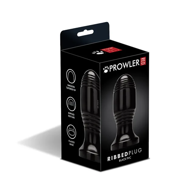 Prowler RED black ribbed PVC plug retail box