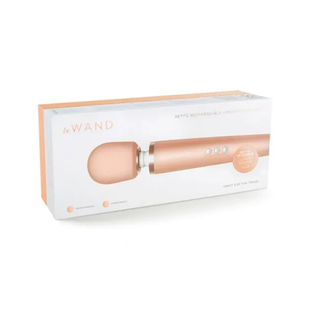 Rose-gold Le Wand Petite massager in white retail box