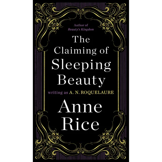 black and gold paperback cover of The Claiming of Sleeping Beauty by Anne Rice