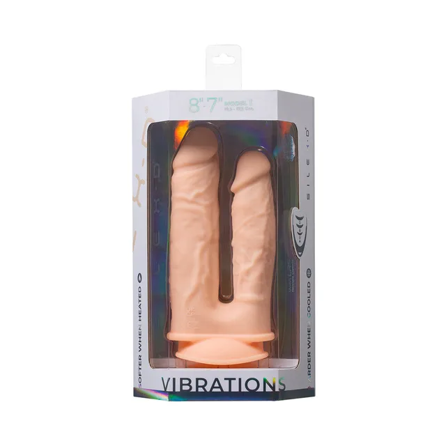 SILEX-D vanilla dual vibrating dildo two shafts visible through white window box