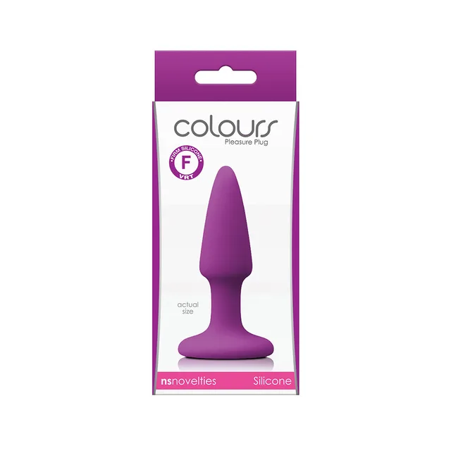 Colours mini purple silicone plug in white retail box