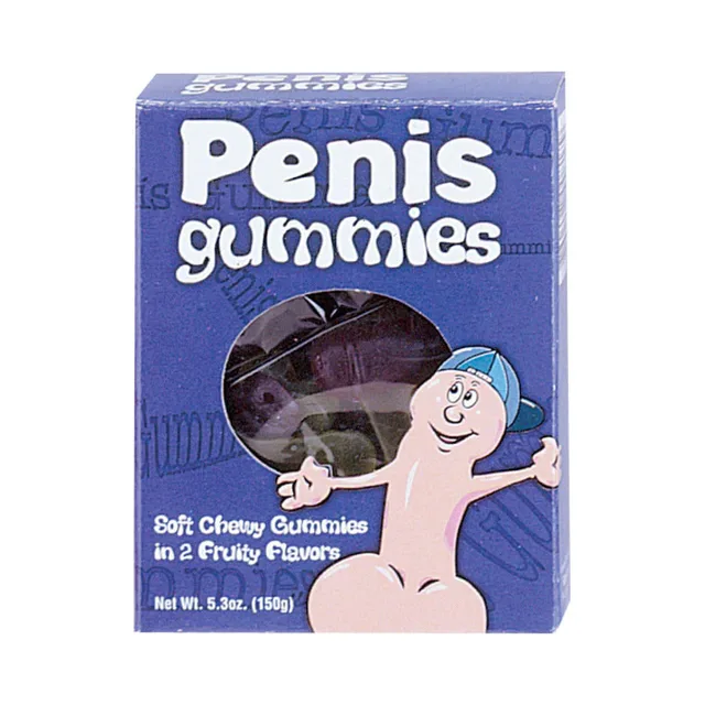 Purple Penis Gummies 5.3-ounce box with clear candy window