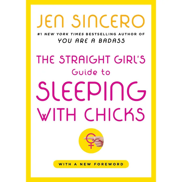 white Straight Girl's Guide cover with yellow border and pink purple lettering