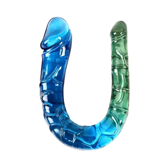 Upright view of blue-green Seaside Dreams double dong