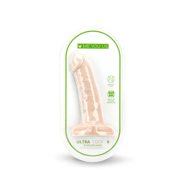 Me You Us Ultra Cock 6-inch vanilla dildo blister pack