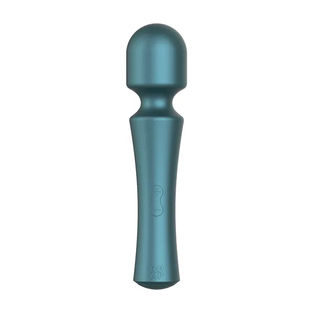 Straight front view of teal Presto wand with rounded head and slim handle