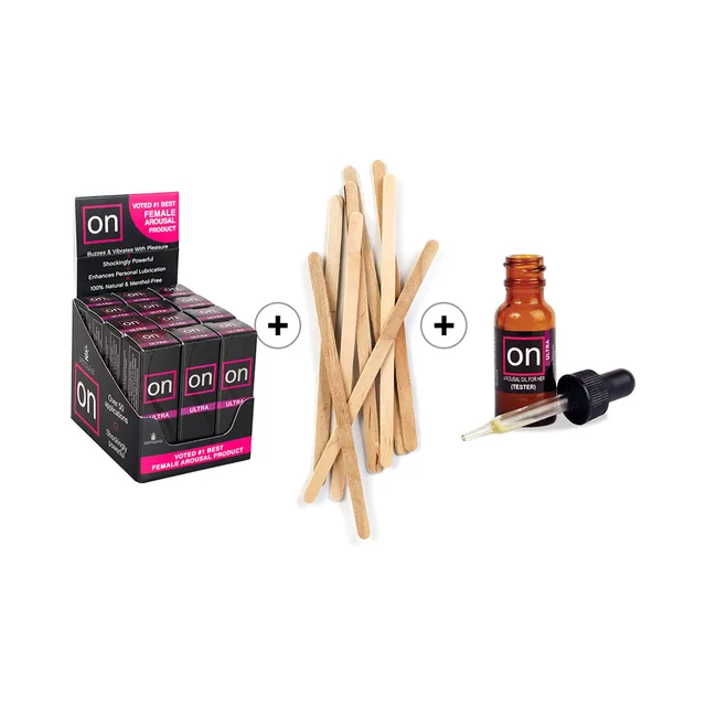 Sensuva ON Ultra Refill Kit boxed refill bottles wood applicators and amber dropper bottle