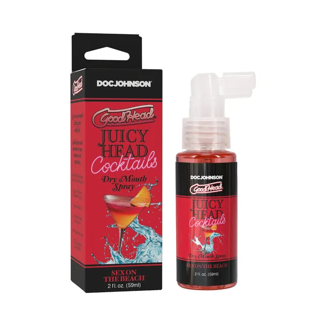 Juicy Head Sex on the Beach 2 oz spray beside red carton