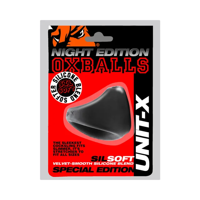 Oxballs Unit-X Night black slim silicone cocksling package