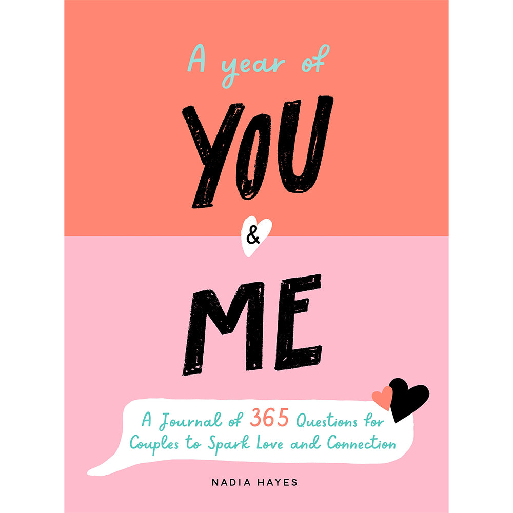 A Year of You & Me Journal coral and pink A Year of You & Me journal cover with bold black lettering