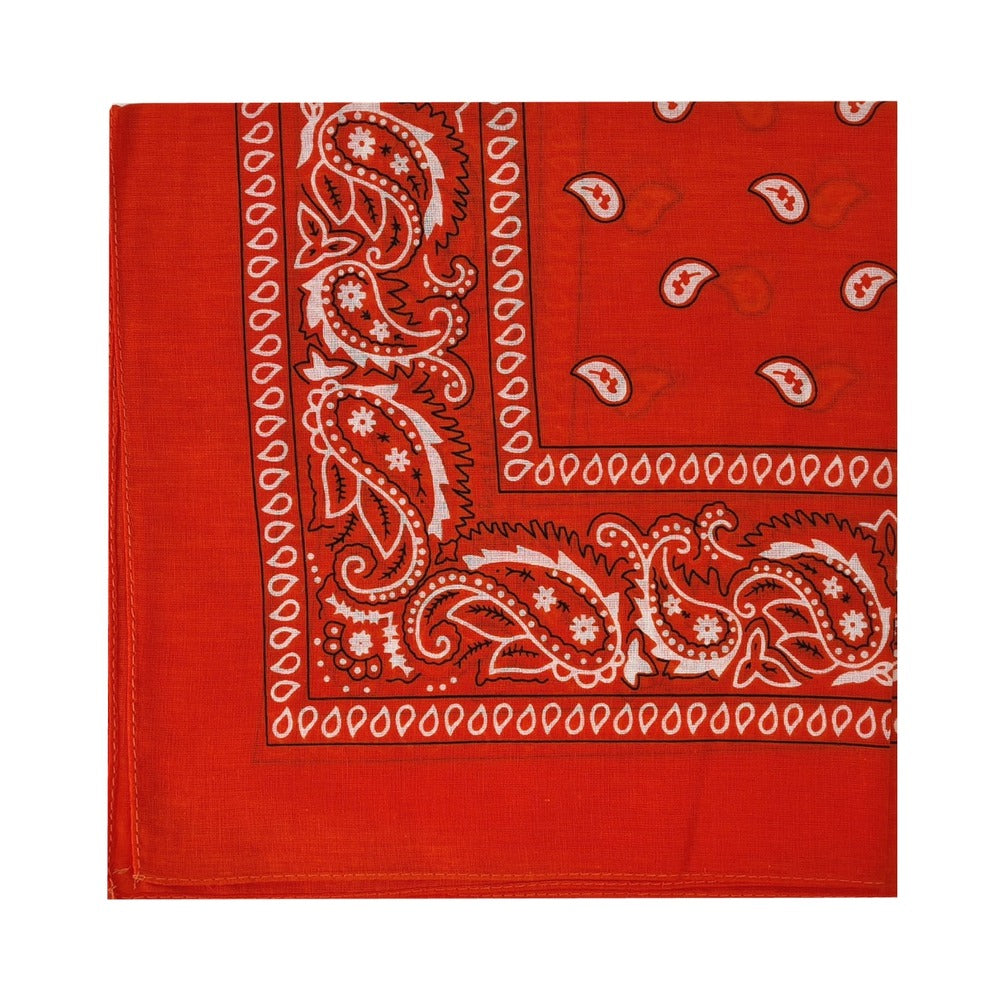 Prowler RED Hanky Orange Folded orange Prowler RED hanky with white paisley border