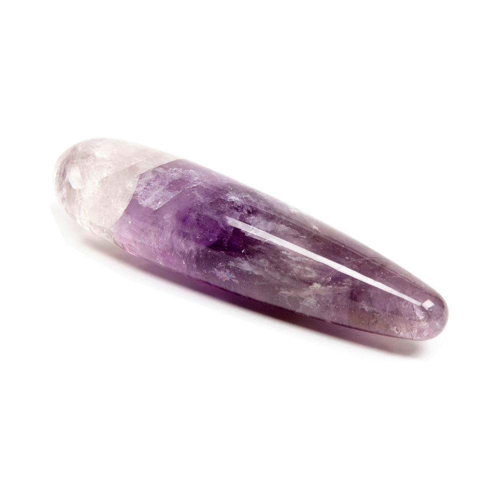 Chakrubs Amethyst Original Wand Angled view of purple Chakrubs Amethyst Original crystal wand