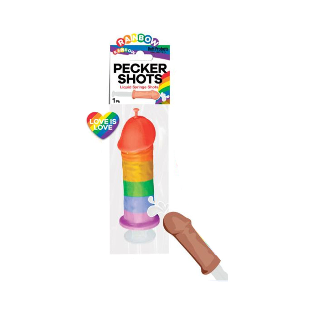 Pecker Shot Syringe Rainbow Rainbow Pecker Shot plastic syringe in hanging package