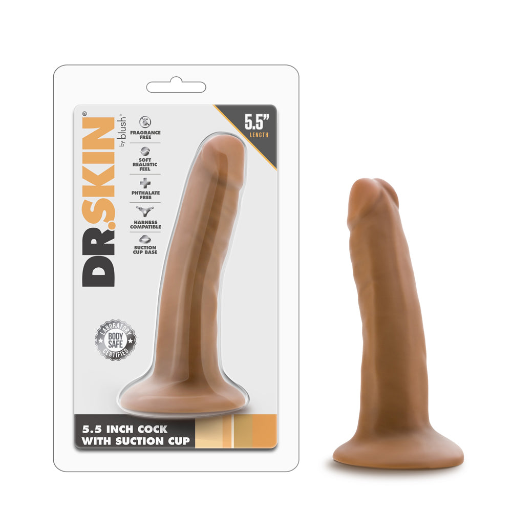 Dr. Skin Realistic 5.5 in. Dildo Tan Tan Dr. Skin 5.5-inch dildo with clear retail package