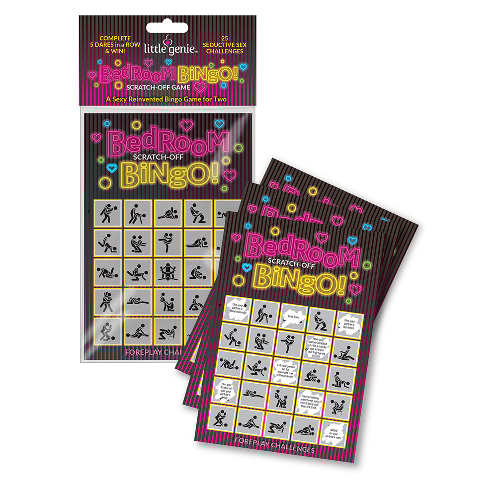 Bedroom Bingo Bedroom Bingo black and pink package with two scratch-off cards
