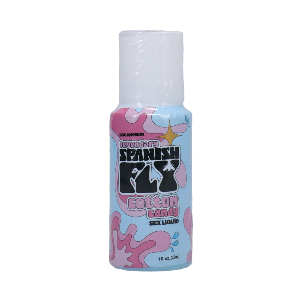 Spanish Fly Sex Liquid Cotton Candy 1 oz. Bulk blue 1 oz Spanish Fly Cotton Candy liquid bottle with white cap and pink label
