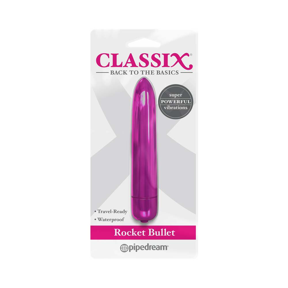 Classix Rocket Bullet Vibrator Pink Pipedream Classix Rocket Pink Bullet Vibrator package