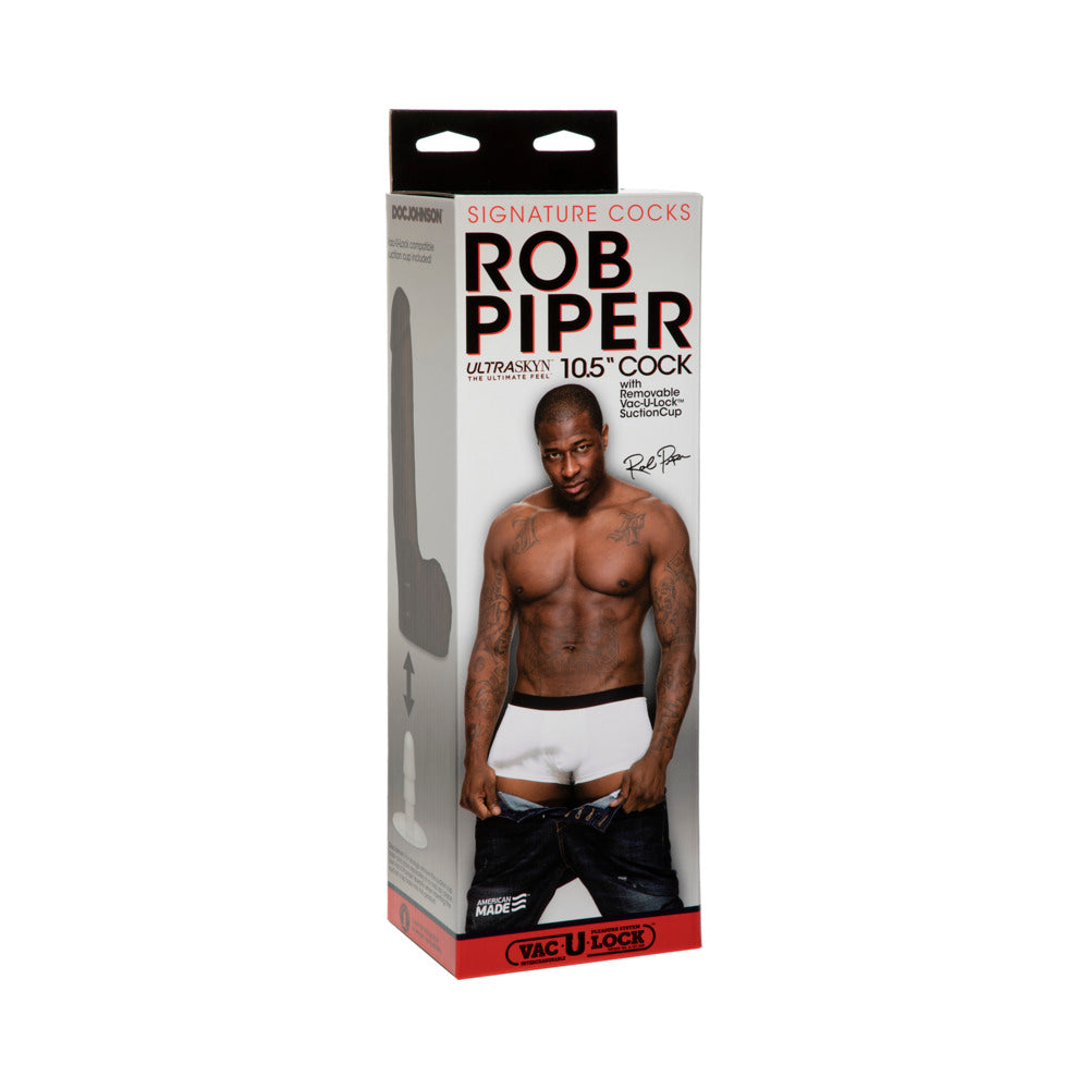 Rob Piper 10.5in Cock Rob Piper Dark Brown 10.5 Inch Replica tall white retail carton front