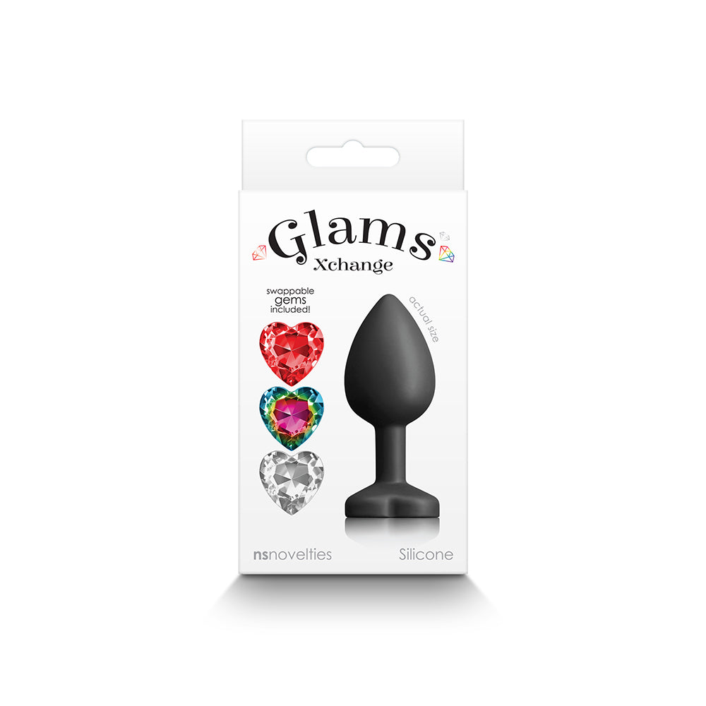 Glams Xchange Heart Anal Plug Small Glams Xchange small heart plug in white retail box