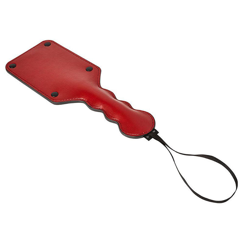 Sportsheets Saffron Square Paddle Red Sportsheets Saffron red square paddle with rivets and black wrist loop