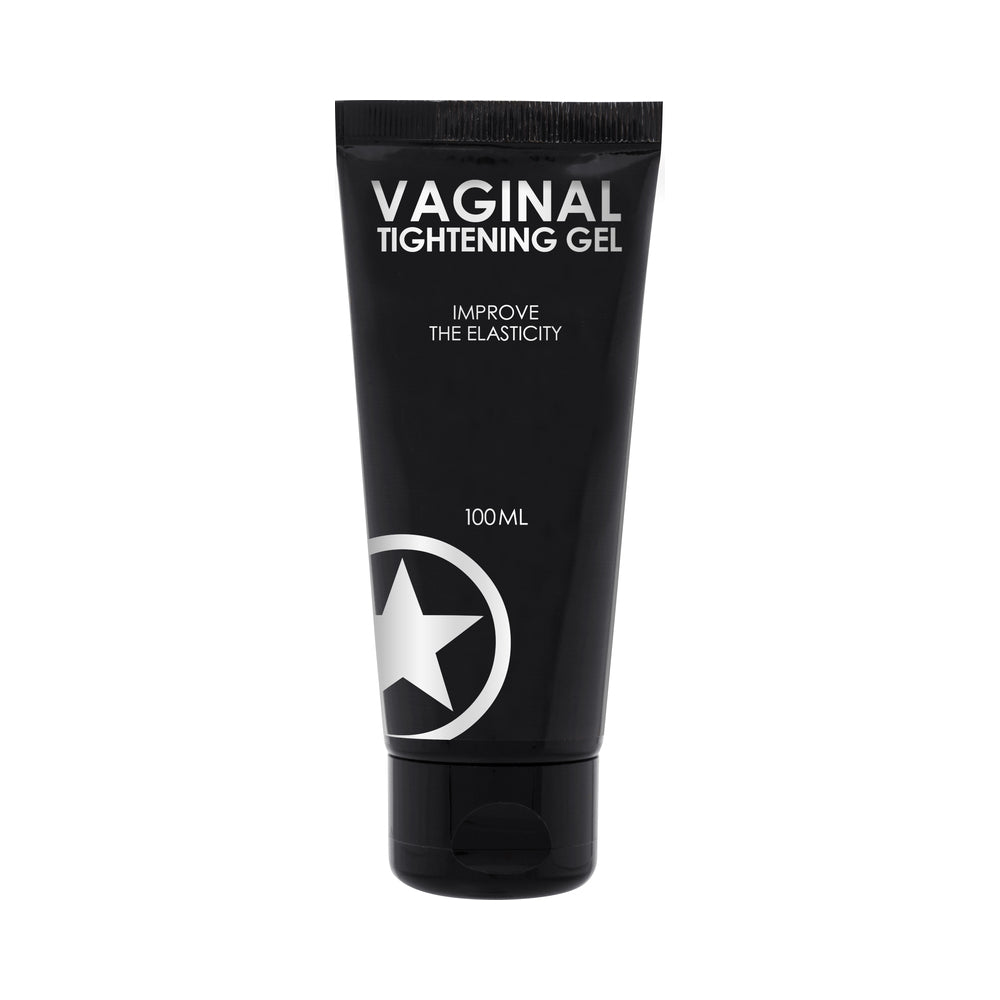 Shots Vaginal Tightening Gel 3 oz. black Shots Ouch Vaginal Tightening Gel tube with silver star logo