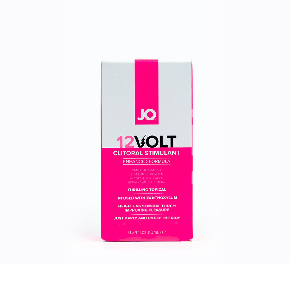 JO 12 Volt Clitoral Stimulant 0.34 oz. System JO 12 Volt 0.34 oz product front carton view in pink and white