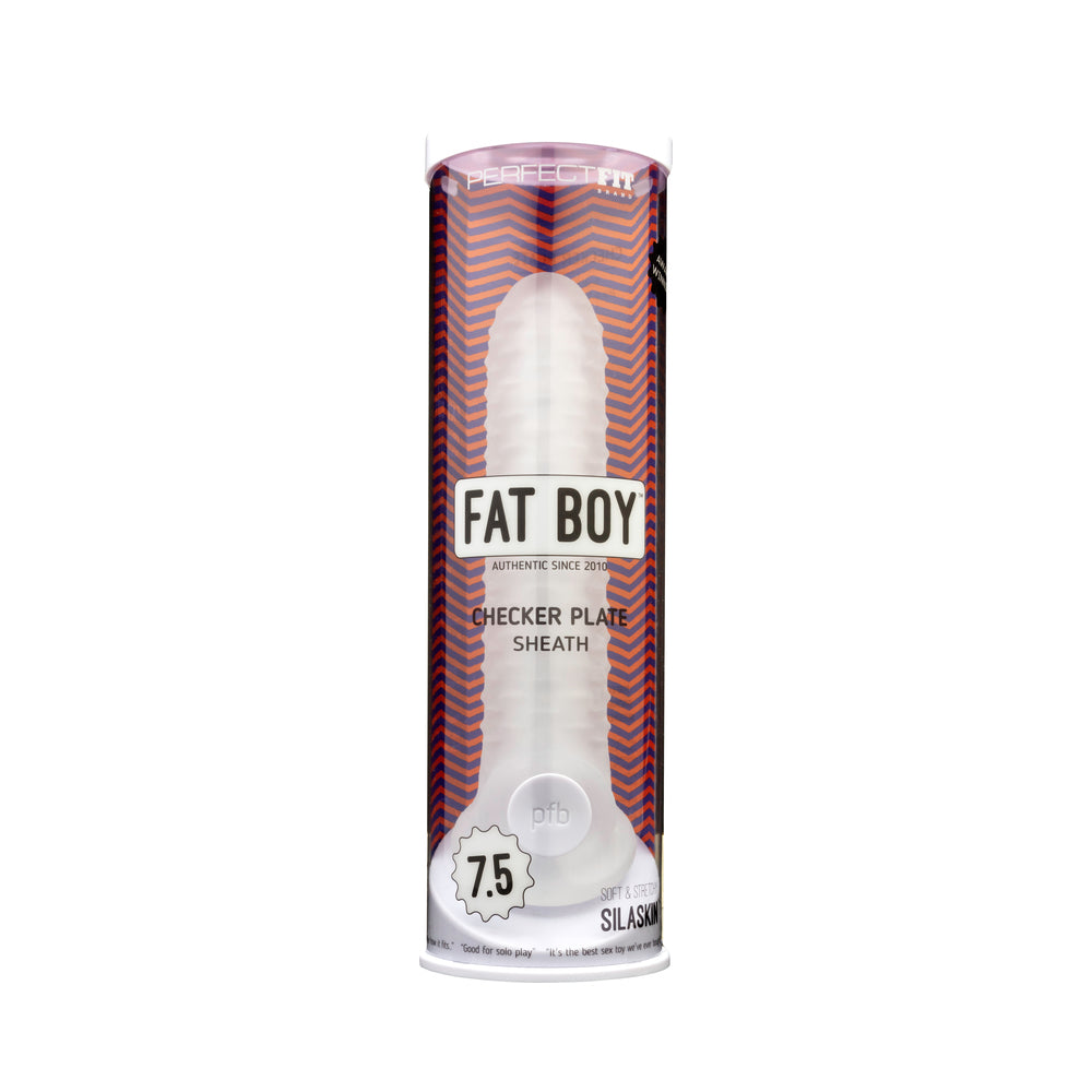 Perfect Fit Fat Boy Checker Box Sheath 7.5 in. Clear Perfect Fit Fat Boy 7.5-inch clear checker sheath in cylindrical retail package