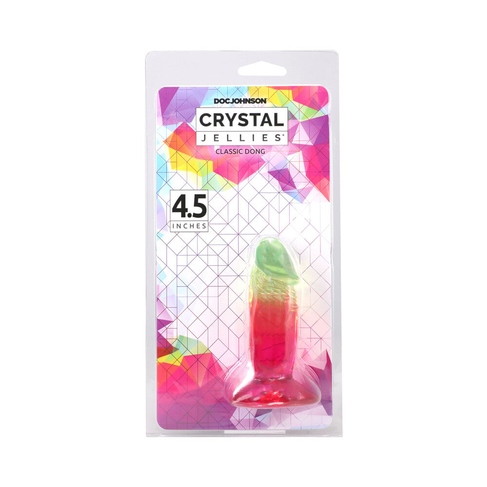 Crystal Jellies 4.5 in. Dong Rainbow Doc Johnson Crystal Jellies 4.5-inch rainbow dong front retail package