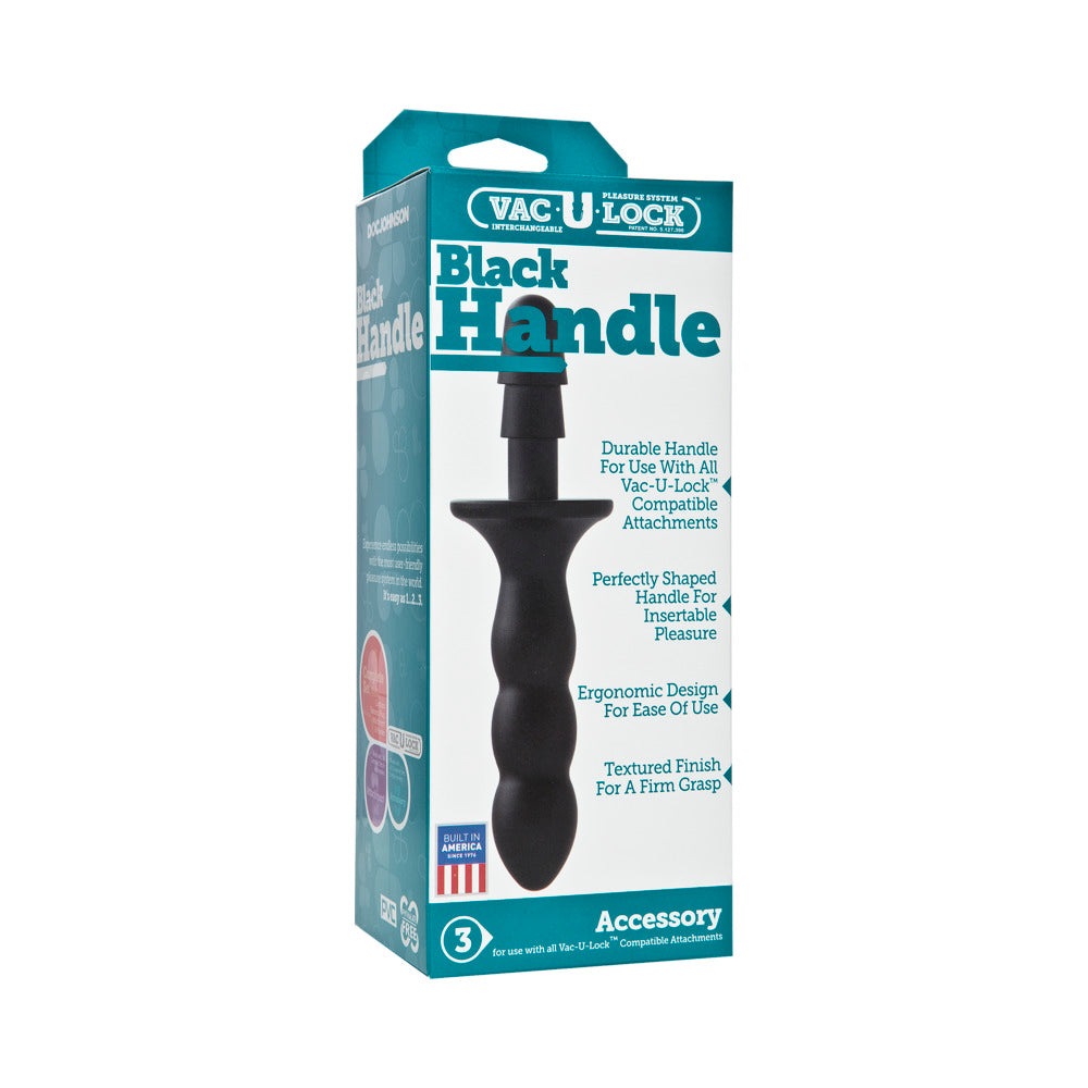 Vac-U-Lock - Black Handle Black Doc Johnson Vac-U-Lock Black Handle turquoise white retail box front