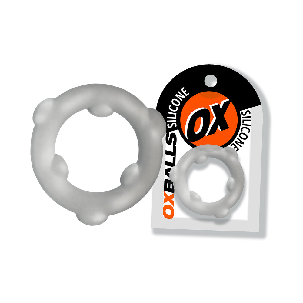 Oxballs Spinner Single Silicone Ring Vapor Vapor clear Oxballs Spinner ring with six raised nodes beside card