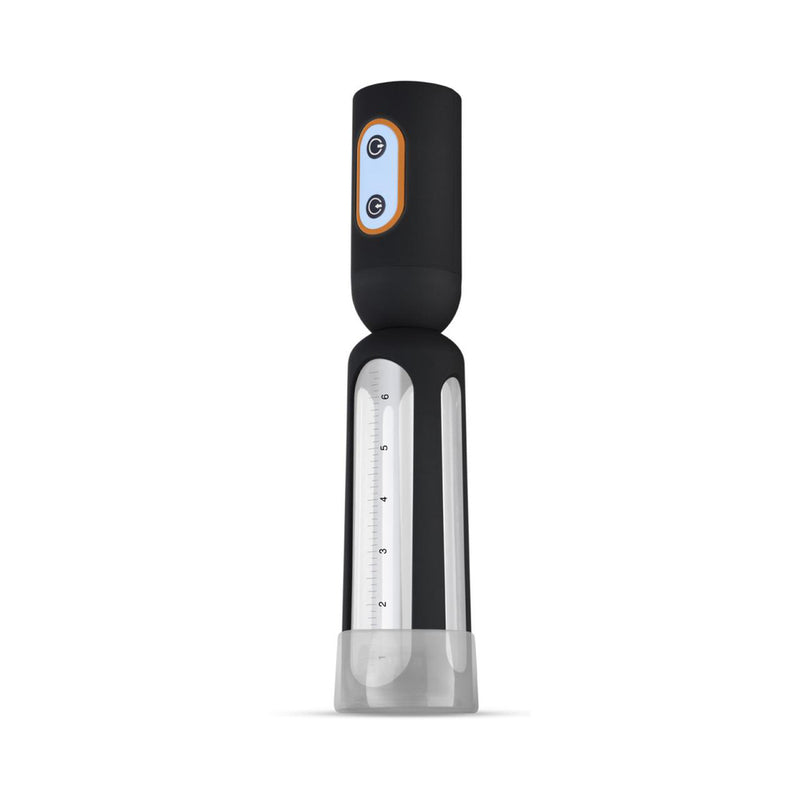 CRUIZR CS08 Penis Pump with Sucking Function upright CRUIZR CS08 pump with clear graduated cylinder and black motor housing