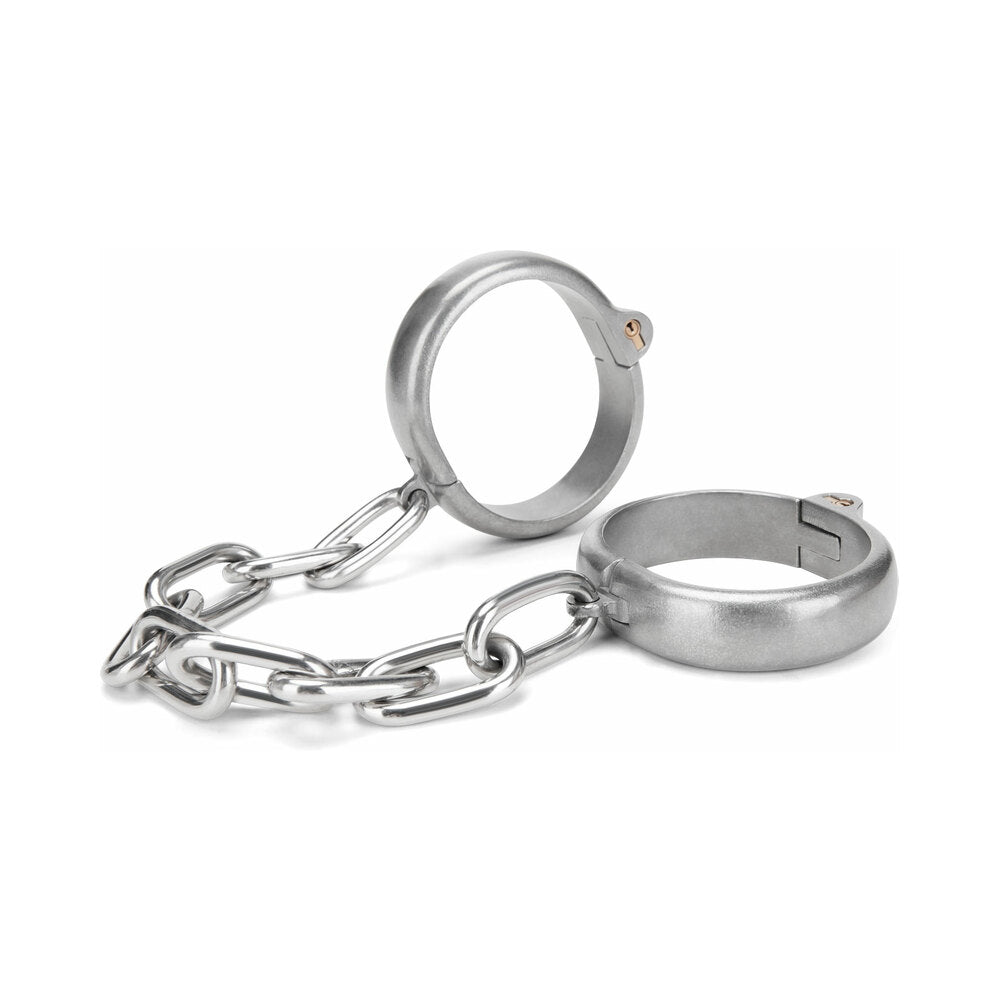Prowler RED Heavy Duty Hand Cuffs Prowler RED silver-tone stainless steel handcuffs with short oval-link chain