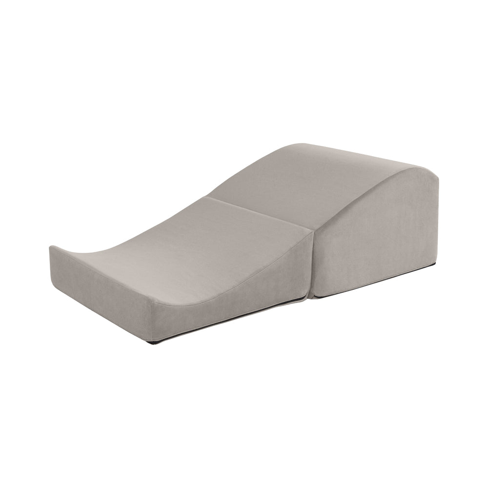 Liberator Flip Ramp Lush Grey positioning pillow two-piece ramp and wedge arranged in a long curved profile