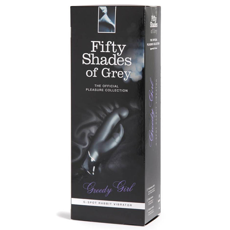 Fifty Shades of Grey Greedy Girl Rechargeable Silicone G-Spot Rabbit Vibrator Black Fifty Shades of Grey Greedy Girl black rabbit vibrator retail box