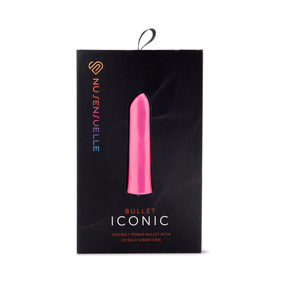 Nu Sensuelle Iconic Bullet Deep Pink deep pink Nu Sensuelle Iconic bullet displayed through black retail box window