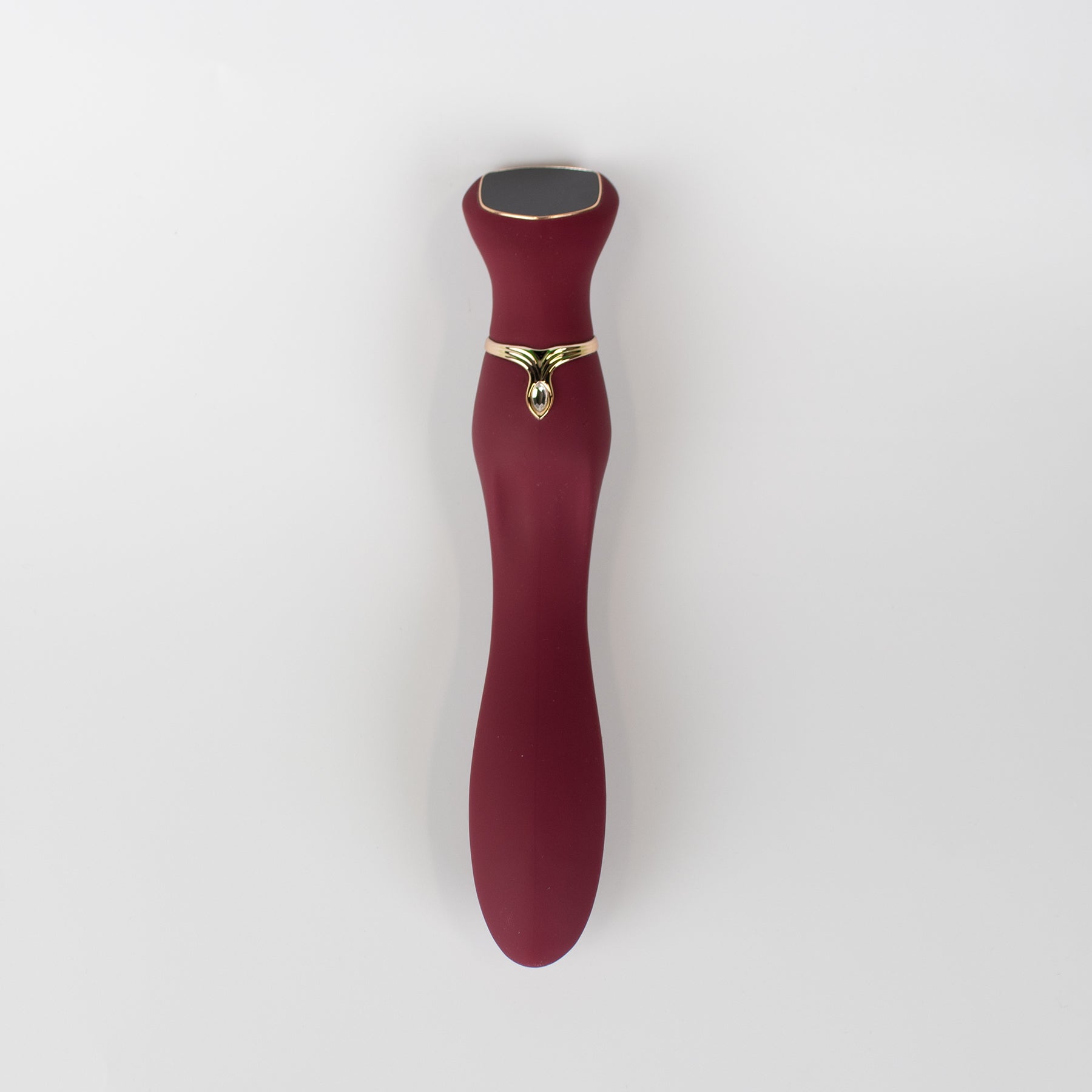 Chance Touch Screen G-Spot Vibrator in Wine Viotec Chance wine-red curved vibrator with dark touch panel