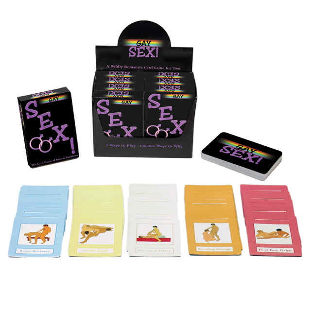 Gay Sex Card Game Kheper Games Gay Sex black card box with five color-coded groups of illustrated cards