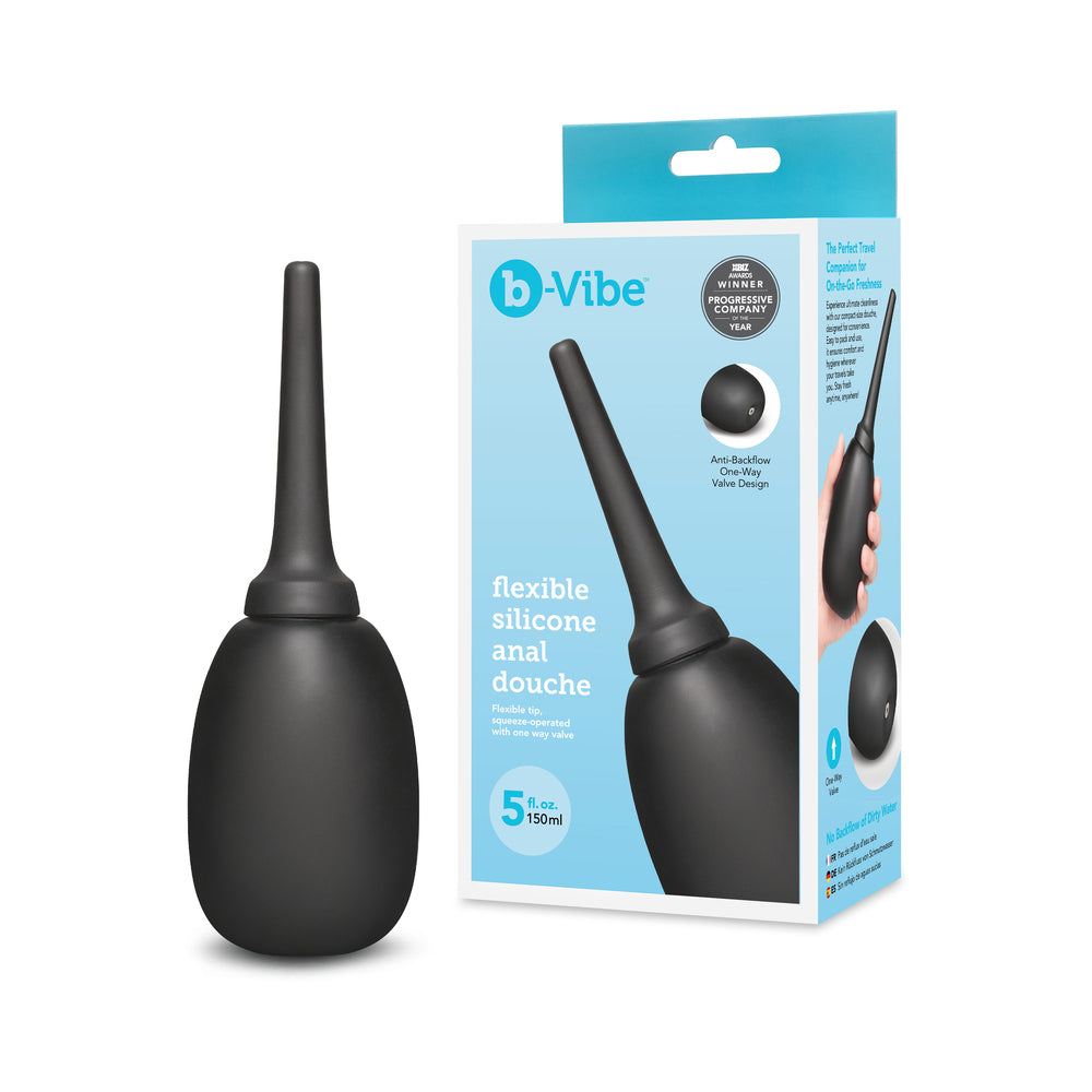 b-Vibe Flexible Silicone Anal Douche Black b-Vibe Flexible Silicone Anal Douche Black