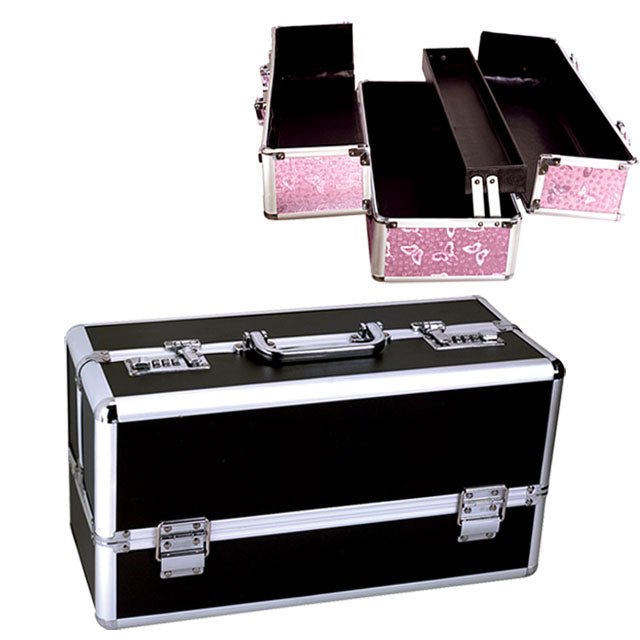The Toy Chest Lockable Vibrator Case Large Black Large black BMS Toy Chest case with open organizer trays