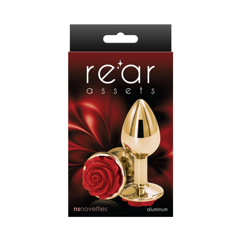 Rear Assets Rose Anal Plug Small Red Rear Assets small red rose anal plug retail package